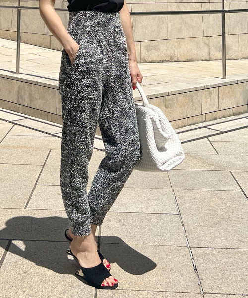 日本縫製ツイード美脚スウェットパンツ（スウェットパンツ