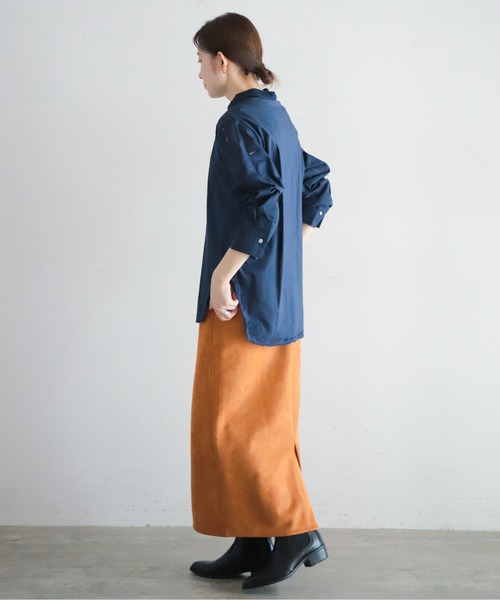 お値下げ【IENA】ツイルロング シャツブラウス 一部店舗・WEB限定カラーあり/追加》ファインOXオーバーロングシャツ