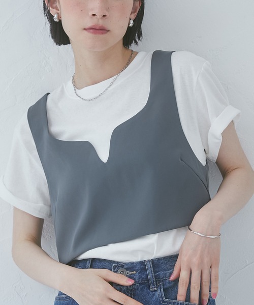 hunch ベスト ジレ 「WEB限定/別注」ポリツイルビスチェ