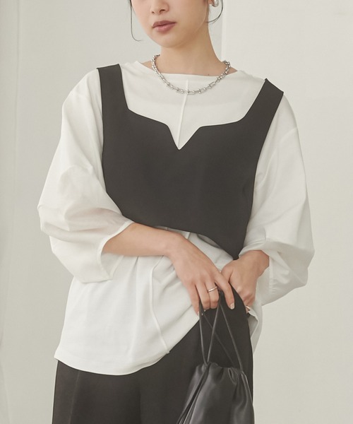 ベスト ジレ ポリエステル ウール ツイル ビスチェ レディース hunch ベスト ジレ 「WEB限定/別注」ポリツイルビスチェ
