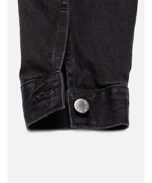 ［NUDIE JEANS］ブラックデニムジャケット　sサイズ 擦れにて光沢あり。 NUDIE JEANS］ブラックデニムジャケット sサイズ 擦れにて光沢