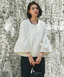 Mila Owen/ミラオーウェン]SETUPベルスリーブノーカラーJK