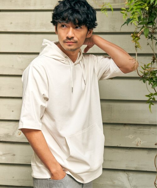 ikka（イッカ） パーカー 「接触冷感／抗菌防臭」GOKU楽セイケツ5分袖