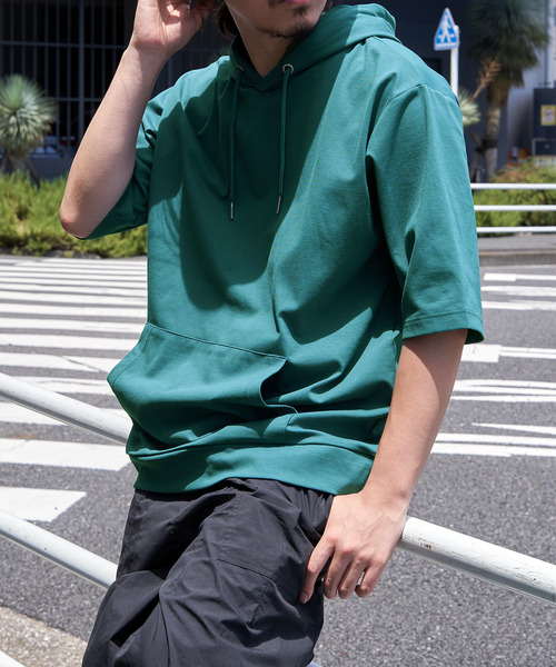 ikka パーカー 「接触冷感／抗菌防臭」GOKU楽セイケツ5分袖