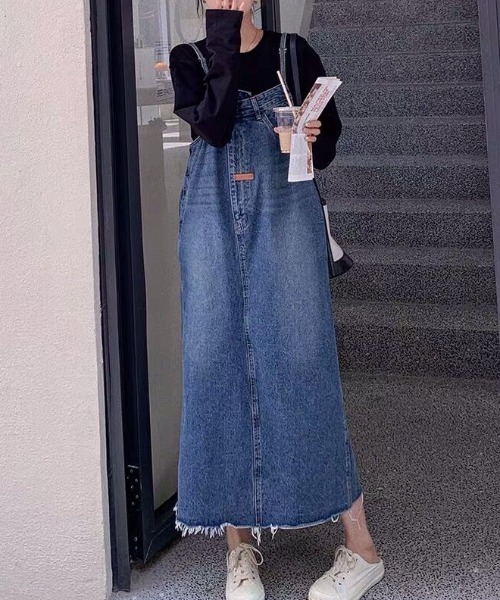 Sibra（シブラ） サロペット オーバーオール デニムサロペットスカート