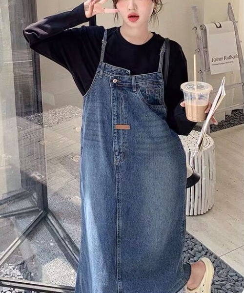 Sibra（シブラ） サロペット オーバーオール デニムサロペットスカート