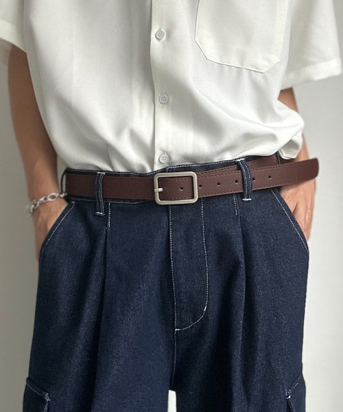 ベルト 「ユニセックス商品」シンプルバックルベルト メンズ レディース | CREARE -LINO-