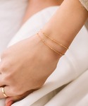 ブレスレット ドット2連華奢チェーンブレスレッ...の詳細画像1