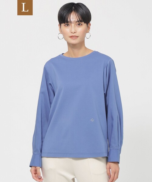 tシャツ 「L」「接触冷感」「ウォッシャブル」モクロディシャツコンビプルオーバーカットソー レディース