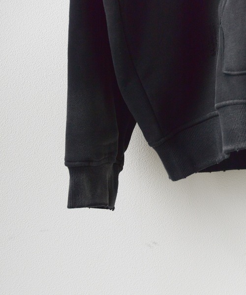 ALL RUNS パーカー インクウォッシュ加工ヴィンテージライク フェード