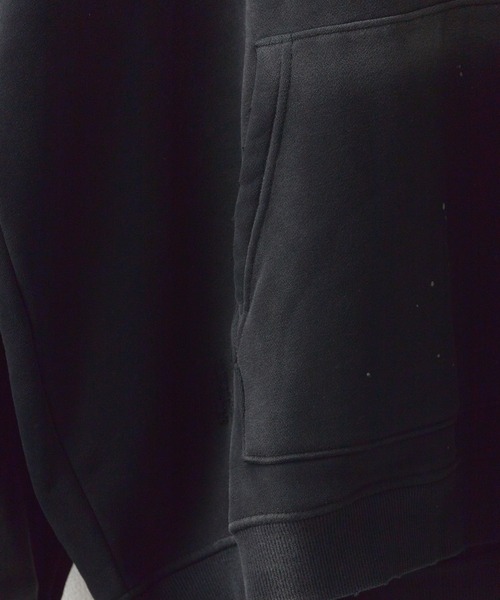 ALL RUNS パーカー インクウォッシュ加工ヴィンテージライク フェード