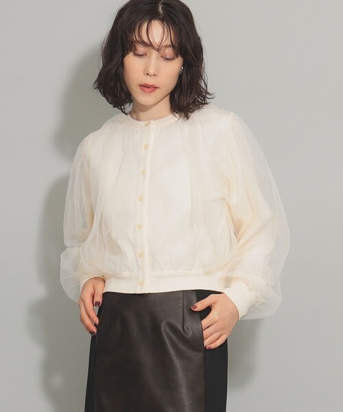 Ray BEAMS カーディガン チュール レイヤード レディース