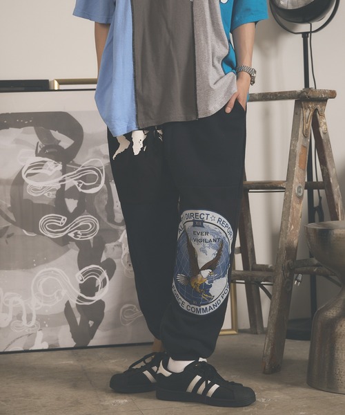 ALL RUNS スウェットパンツ ジャージ Patchwork Sweat Pants