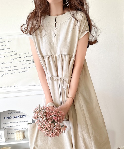 classicalelf ワンピース 大人のナチュラルスタイル。前後2WAYギャザー