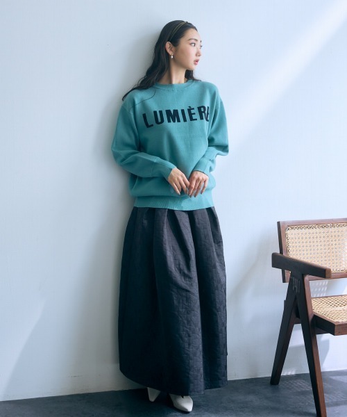 slattgir ニット セーター 高身長 ジャガードロゴニット（トール