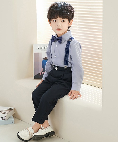 DAY CLOSET セットアップ キッズスーツ 長袖シャツ+ワンポイント