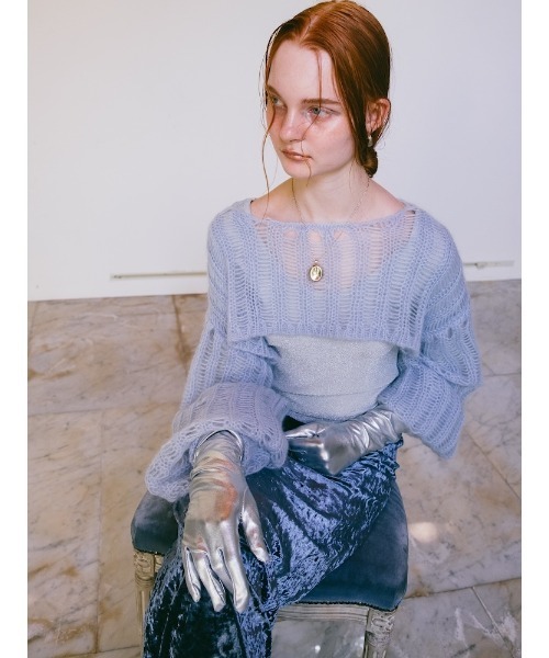ニット セーター Kid Mohair Cropped Knit Pullover レディース MARTE ニット セーター Kid Mohair Cropped Knit Pullover