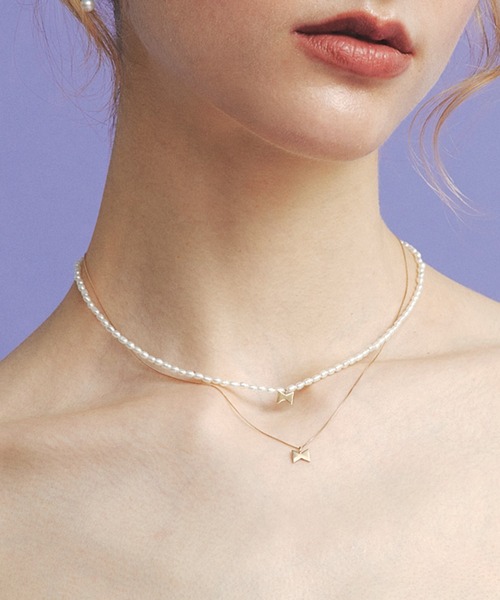 les bon bon ゴールド ネックレス les bonbon（ルボンボン） ネックレス 「les bon bon」tie necklace