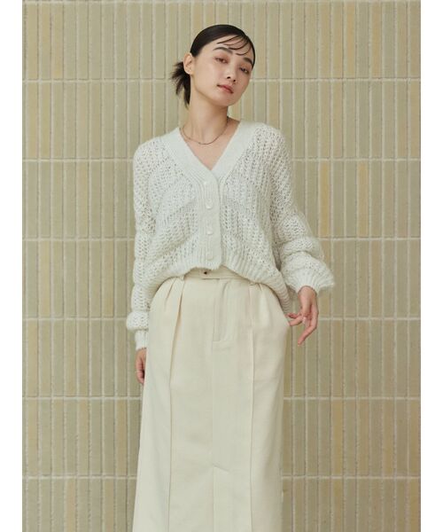 tシャツ ラメミックスローゲージカーディガン 「低身長・小柄女性」 レディース
