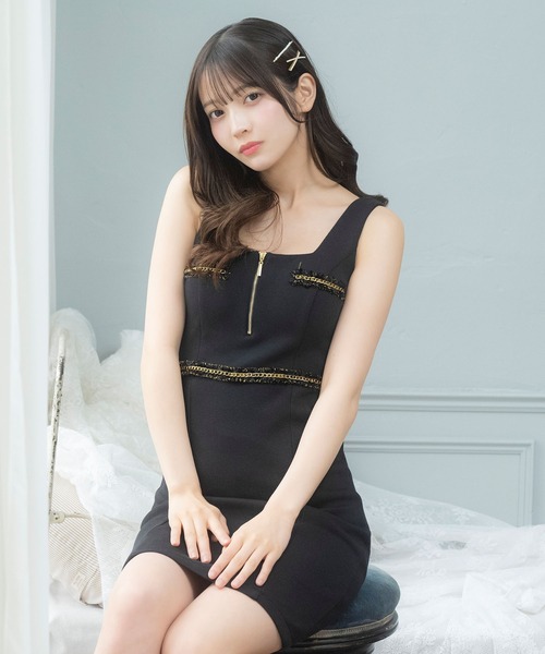 Tika（ティカ） ワンピース キャバドレス ミニ タイト ノースリーブ