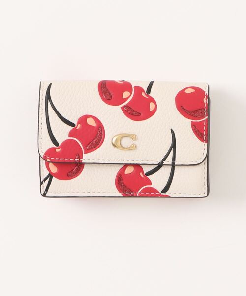 コーチ エッセンシャルミニトライフォールドウォレット・チェリープリント
