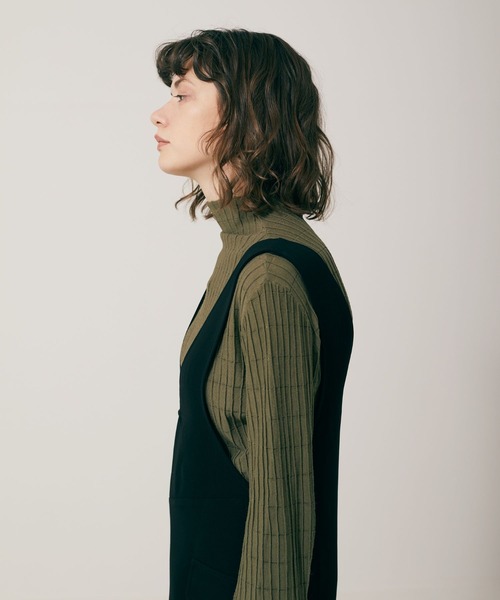 ニット セーター vertical patten turtle knit レディース