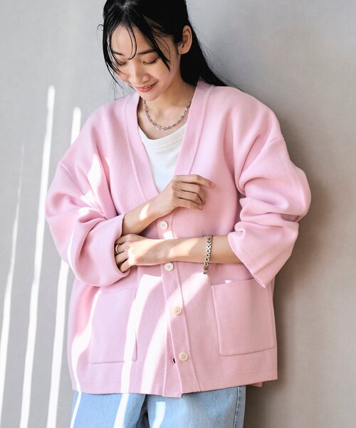 coen（コーエン） カーディガン コットンミックスプレーティングV