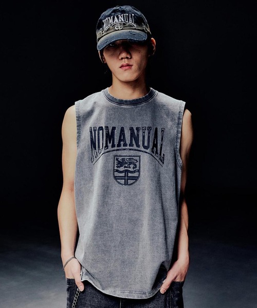 日本未入荷NOMANUALのEMBLEM WASHED T-SHIRT 全4色 NOMANUAL tシャツ A'GEM/9 × .kom 「NOMANUAL/ノーマニュアル