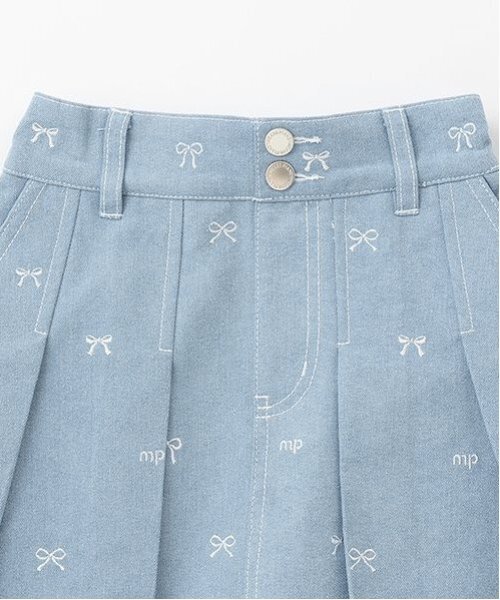 メゾピアノ　リボン刺繍・花柄　タックスカパン120ピンクスカート mezzo piano スカート リボン刺繍・花柄 タックスカパン キッズ
