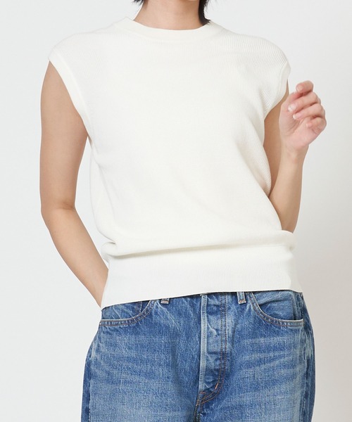 ベスト ジレ HIGH TWISTED COTTON  KNIT VEST ハイ ツイスト コットン ニット ベスト レディース メンズ