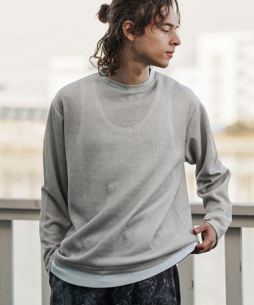 CAMBIO（カンビオ） tシャツ mlt5086- 畦編みロンT メンズ : ZOZOTOWN