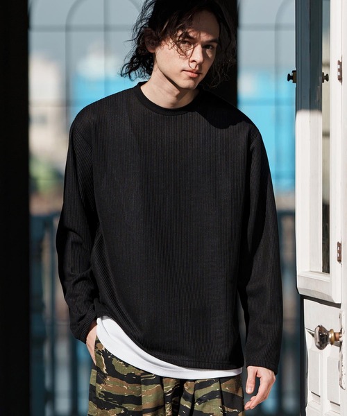 CAMBIO（カンビオ） tシャツ mlt5086- 畦編みロンT メンズ : ZOZOTOWN