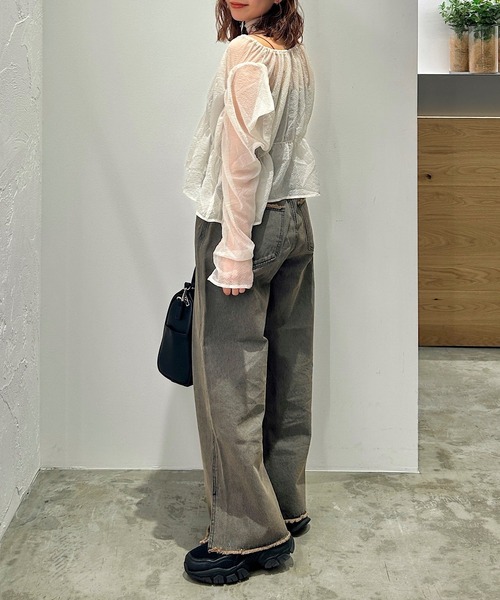 Kastane カスタネ デニムスリットワイドパンツ サイズ0 Kastane ジーンズ デニム デニムパンツ 「低身長サイズ追加/高