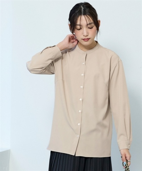 バンドカラーロングシャツ バンドカラーロングシャツ - SOÉJU online store｜上質な大人の