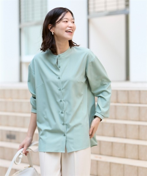 バンドカラーロングシャツ バンドカラーロングシャツ - SOÉJU online store｜上質な大人の
