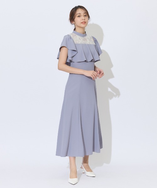 AND COUTURE（アンドクチュール） ドレス 2WAYフラワーレースケープ