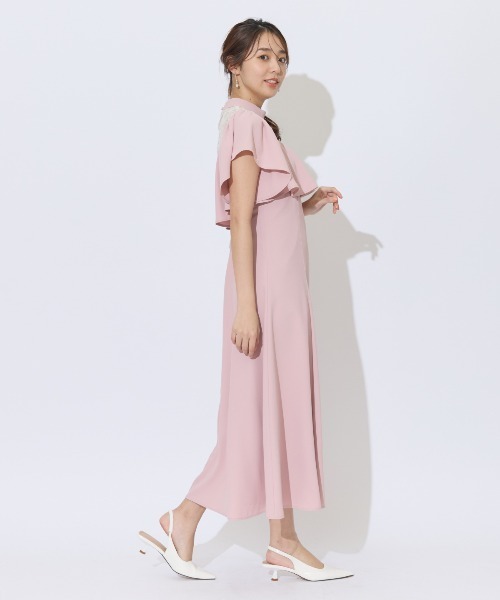 AND COUTURE（アンドクチュール） ドレス 2WAYフラワーレースケープ