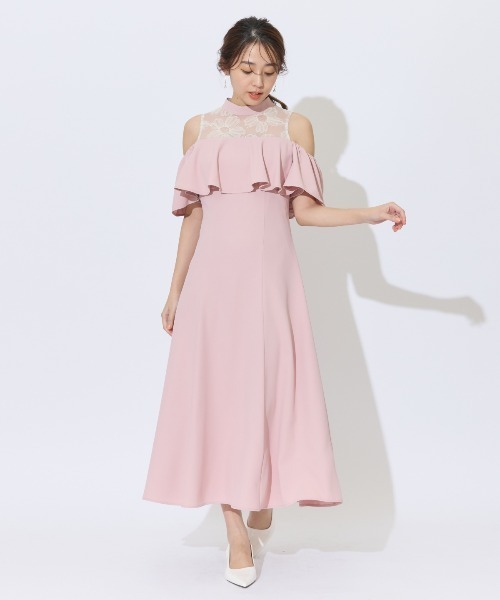 AND COUTURE（アンドクチュール） ドレス 2WAYフラワーレースケープ
