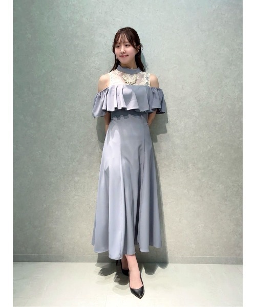 AND COUTURE（アンドクチュール） ドレス 2WAYフラワーレースケープ