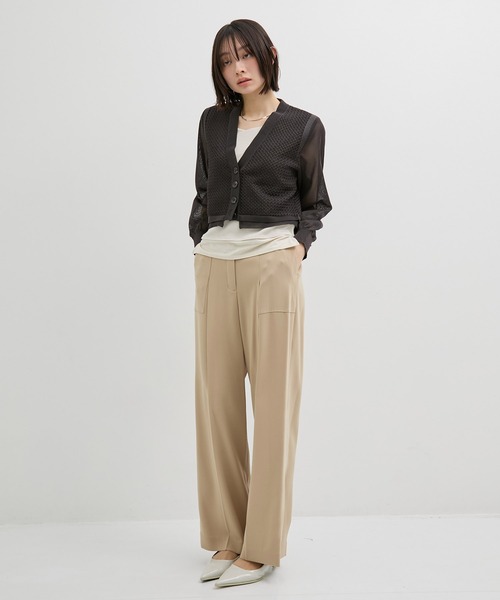 パンツ バックサテンベイカーパンツ｜ウォッシャブル/オフィスカジュアル/オケージョン/防シワ/春服 レディースの画像