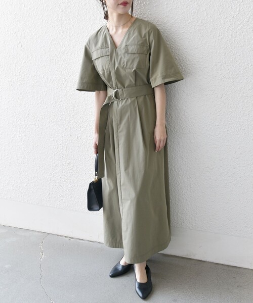 LOEFF 近年モデル CTNタイプライターVネックワンピース LOEFF（ロエフ）の「＜LOEFF（ロエフ）＞ CTN タイプライター V
