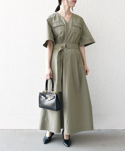LOEFF 近年モデル CTNタイプライターVネックワンピース LOEFF（ロエフ）の「＜LOEFF（ロエフ）＞ CTN タイプライター V