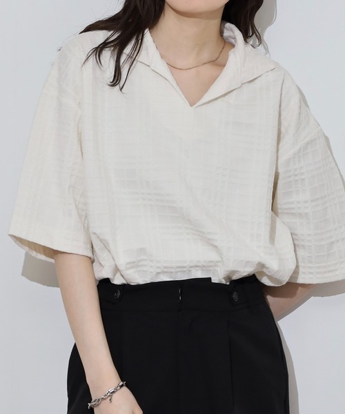 ポロシャツ ポロ MANYMENMANYMINDS スキッパーポロシャツ レディース FUNALIVE ポロシャツ ポロ MANYMENMANYMINDS スキッパー