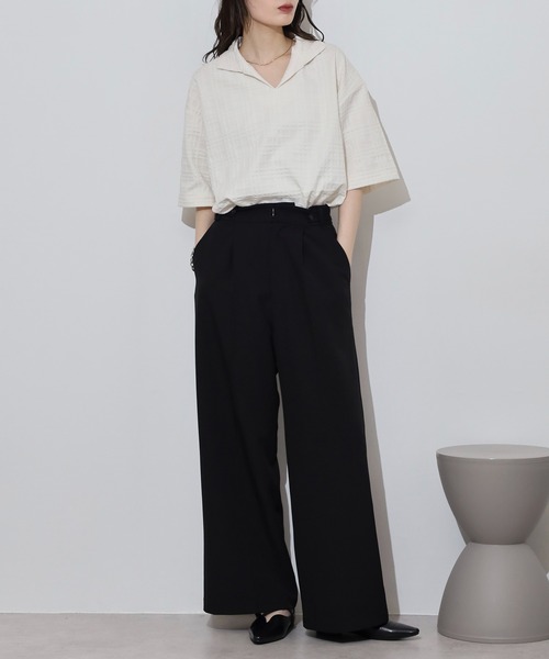 ポロシャツ ポロ MANYMENMANYMINDS スキッパーポロシャツ レディース FUNALIVE ポロシャツ ポロ MANYMENMANYMINDS スキッパー