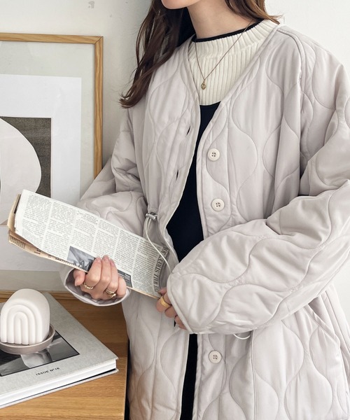 「GeeRA」 「swing by」コート MEDIUM カーキ レディース_画像9