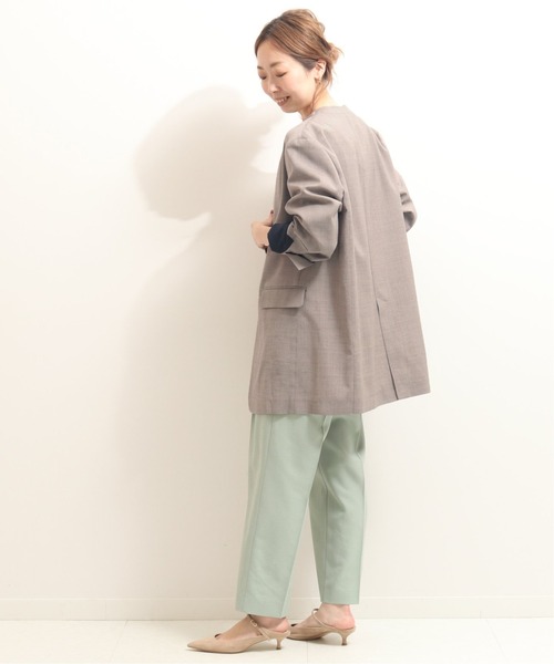 NOBLE ノーカラージャケット38 NOBLE 「NOBLE」 ノーカラージャケット 38 ベージュ レディース