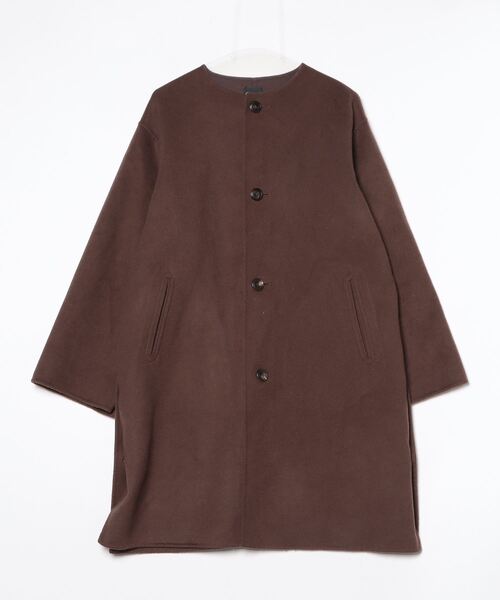 ✨人気✨　ORCIVAL オーシバル/ノーカラーコート　ナチュラル　ブラウン ORCIVAL（オーシバル） ノーカラーコート 2 ブラウン レディース