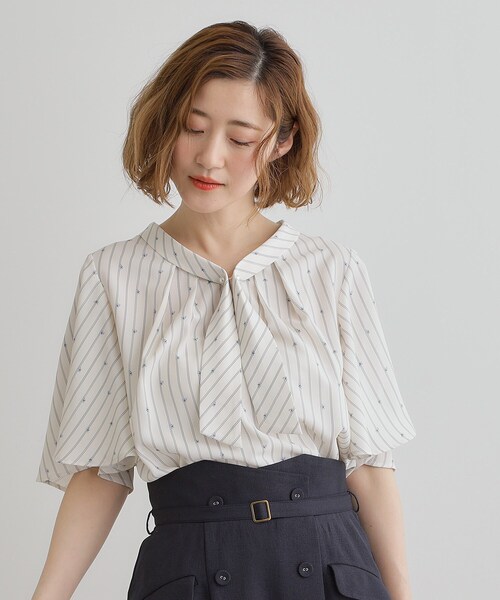 美品　シャネル　シルク　おりぼん ボウタイ　ブラウス　シャツ CHANEL CREATIONS シャネル ボウタイブラウス シルクシャツ 6