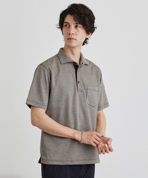 TAKEO KIKUCHI（タケオキクチ） ポロシャツ 千鳥柄ポロシャツ メンズ