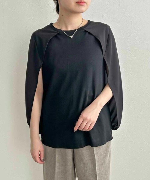 tシャツ ケープマントプルオーバー レディース